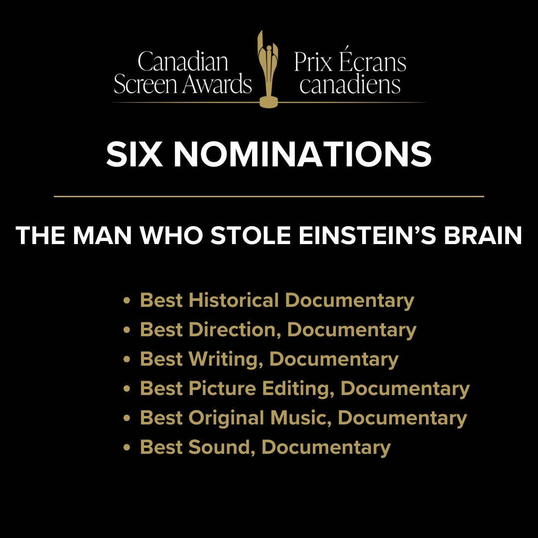 Frequent Flyer Films (@fffilms_) on Twitter photo Thank you to the <a href="/TheCdnAcademy/">The Canadian Academy</a> for our six nominations, including Best Historical Documentary, Best Writing and Best Direction by <a href="/shephardm/">Michelle Shephard</a>
#CdnScreenAwards #TheManWhoStoleEinsteinsBrain Thank you to the <a href="/TheCdnAcademy/">The Canadian Academy</a> for our six nominations, including Best Historical Documentary, Best Writing and Best Direction by <a href="/shephardm/">Michelle Shephard</a>
#CdnScreenAwards #TheManWhoStoleEinsteinsBrain
