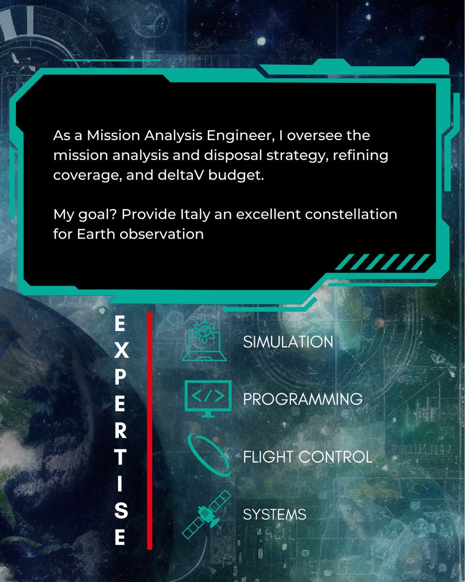 Argotec_Space's tweet photo. ๐ฐ๏ธ Meet Alessandro, Mission Analyst Engineer for HEO constellation, part of @IrideSpazio ๐
Curious about its job? Post your questions down below in the comments! ๐
@esa @palazzochigi @EuropeanUnion @ItaliaDomaniGov
#ProgrammaIride #EarthObservation https://t.co/hL1ucADMfN
