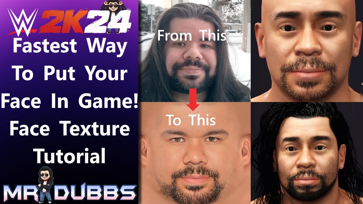 WWE2k24 | Face Texture Tutorial. Get Your Face In The Game In 5 Mins! If I can do it, anyone can! #WWE2k24 #FaceTextures101 #CAWTutorial #FaceScan #CreationSuite #CAW #SimpleGuide #WWEGames #OffTheTop @OffTheTopYT 

 youtu.be/W2Ua5zNL_HQ?si…