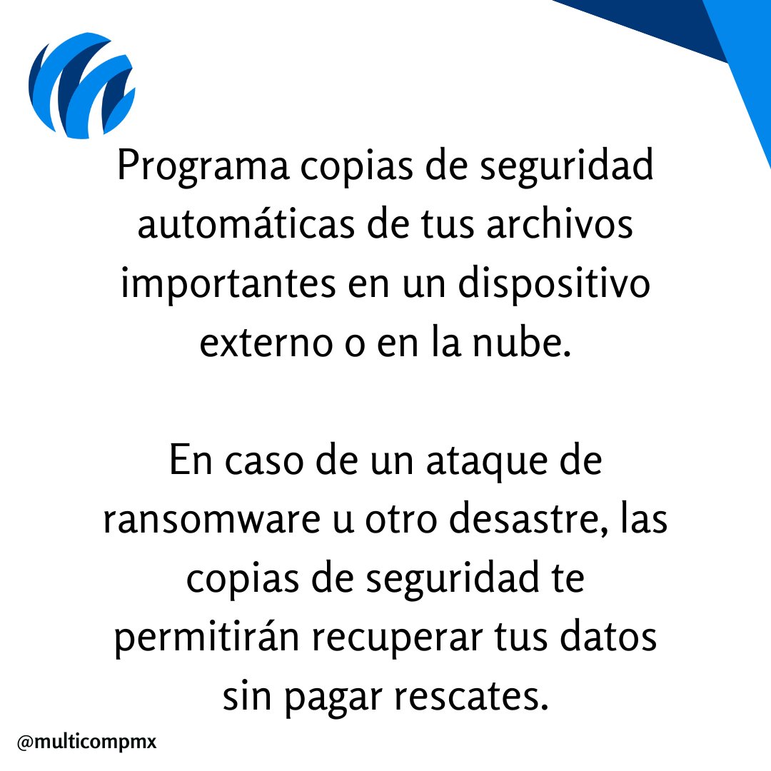 MULTICOMP's tweet photo. ¿Utilizarás este tip? Si tú o tu empresa requieren de asistencia para mejorar la seguridad de tus redes, comunícate con nosotros.
#Multicomp #Tips #Seguridad https://t.co/h2GrB2hXQb