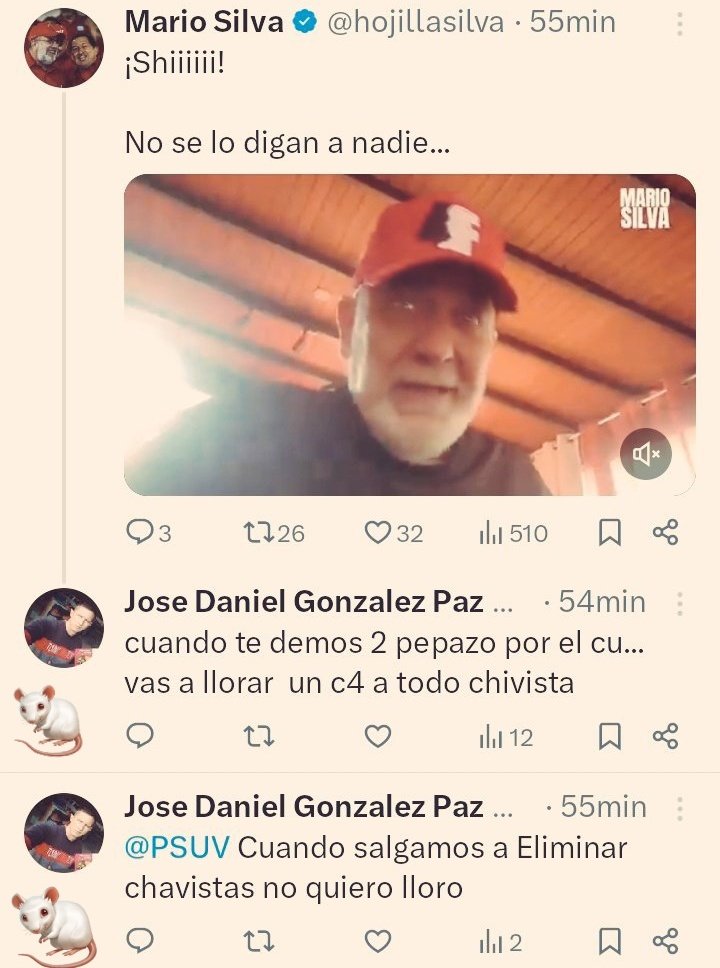 El SEBIN que le toque la puerta a este maricorino @JoseDanielpaz83 para que le ponga freno a su odio criminal 👇🏻 @TarekWiliamSaab @DouglasRicoVzla @CeballosEnLinea