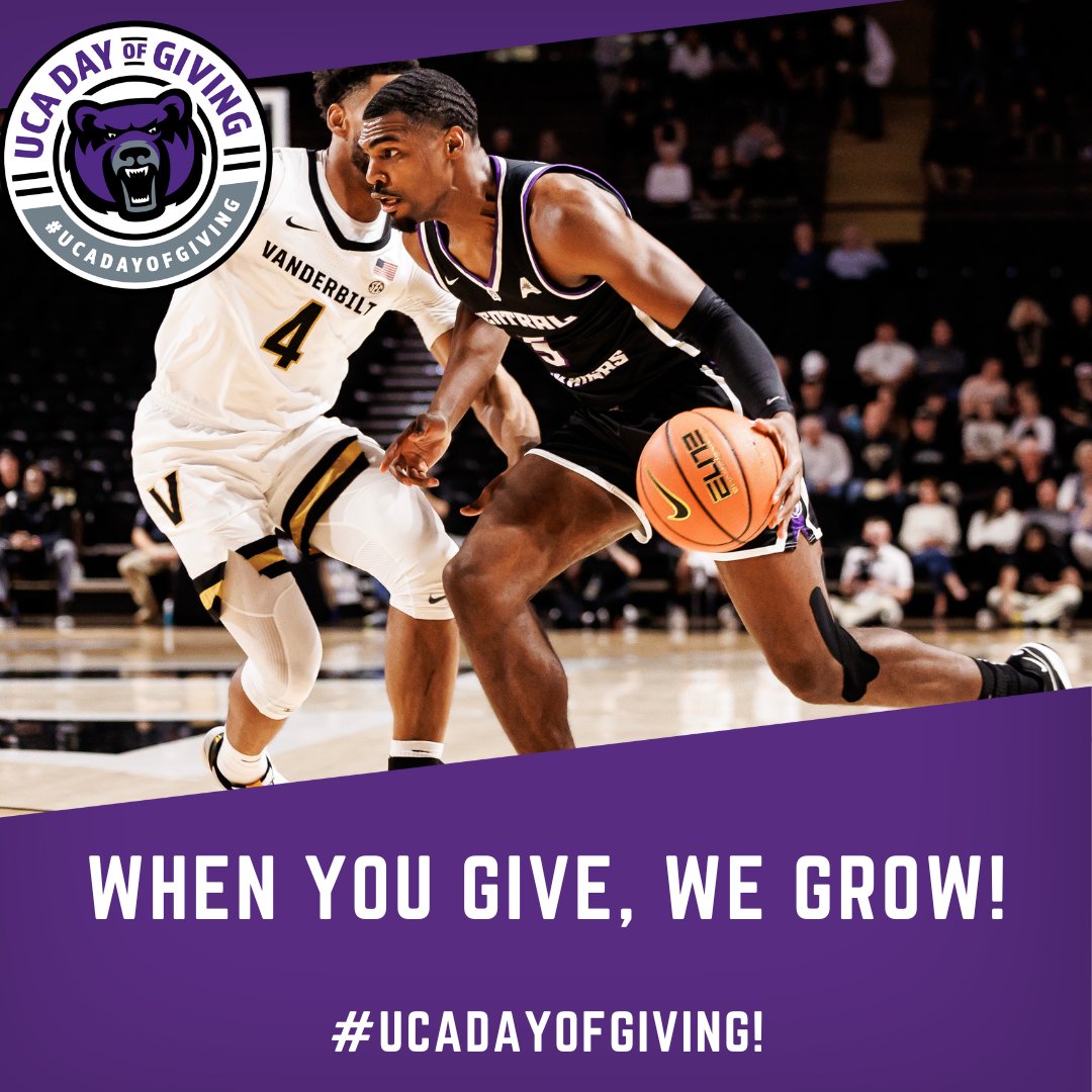 Today is UCA’s 10th Annual Day of Giving & UCA Men's Basketball needs Bear Nation to answer the call and join the Purple Circle! When you give, we grow! 🔗 uca.edu/go/DOGPurpleCi… #BearClawsUp x #UCADayofGiving