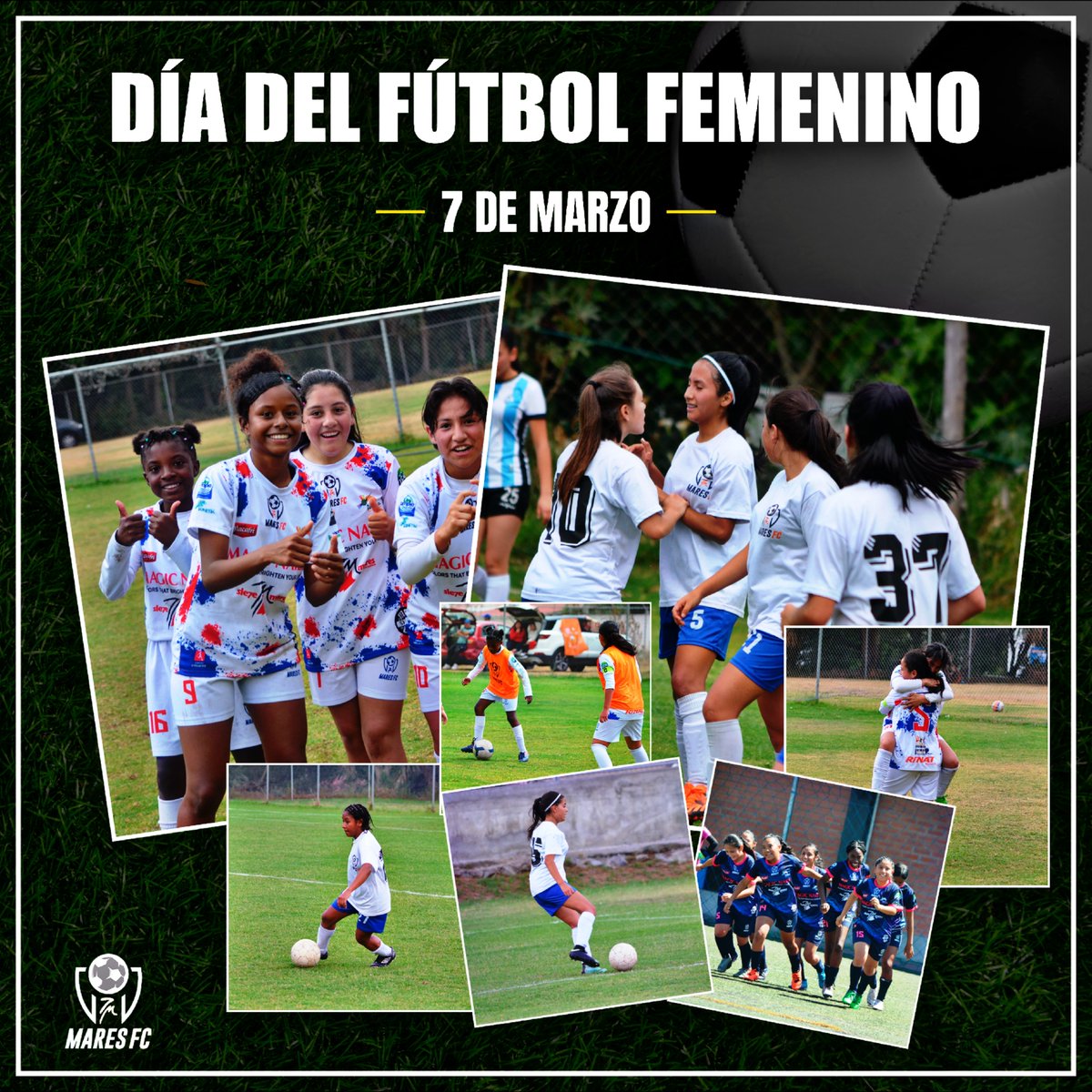 💪⚽ En este día homenajeamos al fútbol femenino.

👏 7 Mares FC sigue trabajando día a día con el objetivo de mejorar el fútbol femenino ecuatoriano desde las bases, desde el fútbol formativo, dándole la oportunidad a nuestras jugadoras a desarrollar sus capacidades.

#7MaresFC