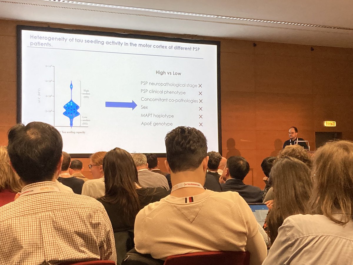 #ADPD2024 Ivan Martinez-Valbuena presenting on heterogeneous tau seeding activity in PSP