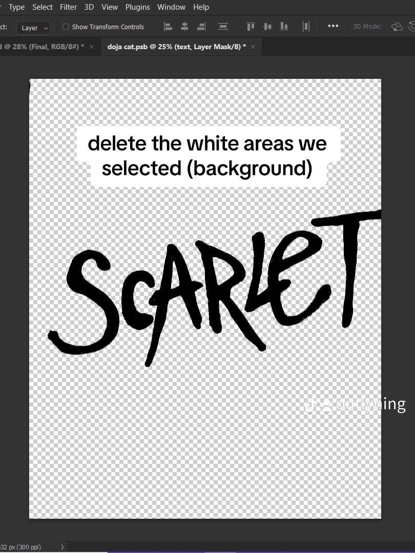 convert it into a smart object (not needed but always recommended)

apply threshold until it only your text is visible. you can also play around with “levels” before adding threshold to have more control over it 

color range to select the white background and then delete it