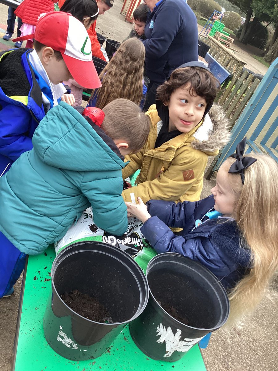 OWPSwombats's tweet photo. We thoroughly enjoyed getting our hands dirty in the compost.  Let’s hope we are able to grow a bumper crop this year
@KidsCountryUK 
#owpsScience
I https://t.co/LuzBacQwls