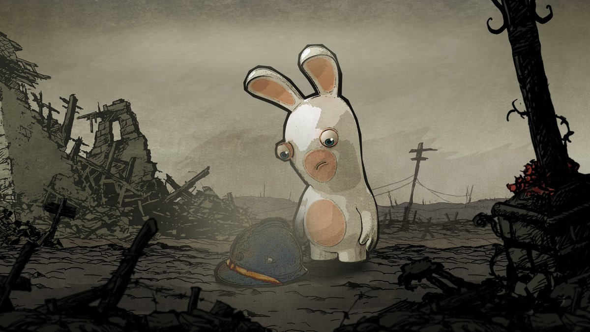 This Rabbid got lost in 1914! Congrats to Valiant Hearts: Coming Home for their launch on consoles and PC!

Wear your helmet when time traveling; safety first!