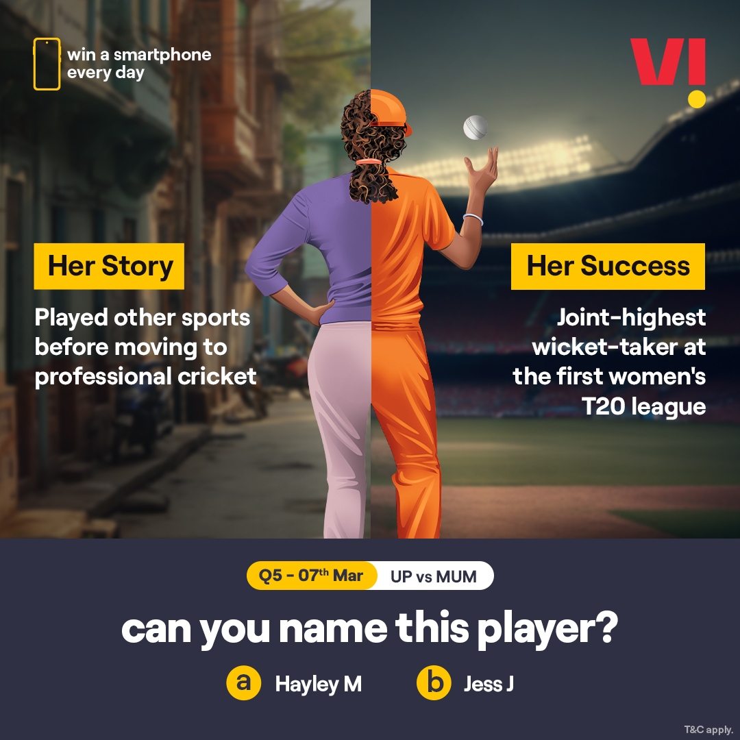 ViCustomerCare's tweet photo. Struggles that lead to success, beautifully shapes their astonishing story. Recognise their names with #ViBoundaryBreakers and you could win a smartphone every day. 
.
.
#PlayAndWin #Smartphone #Challenge #ParticipateNow #Cricket #UPvsMUM https://t.co/QPwVkzrV0o