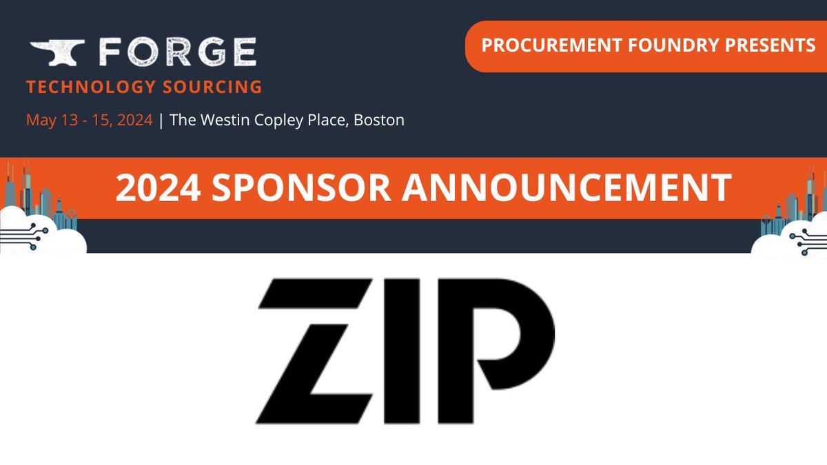 We are excited to announce that @theziphq will join as a sponsor at #ForgeTech24. Join us at their session on Procurement Orchestration! Apply to be considered for a guest pass at this exclusive event: hubs.ly/Q02nkXW60