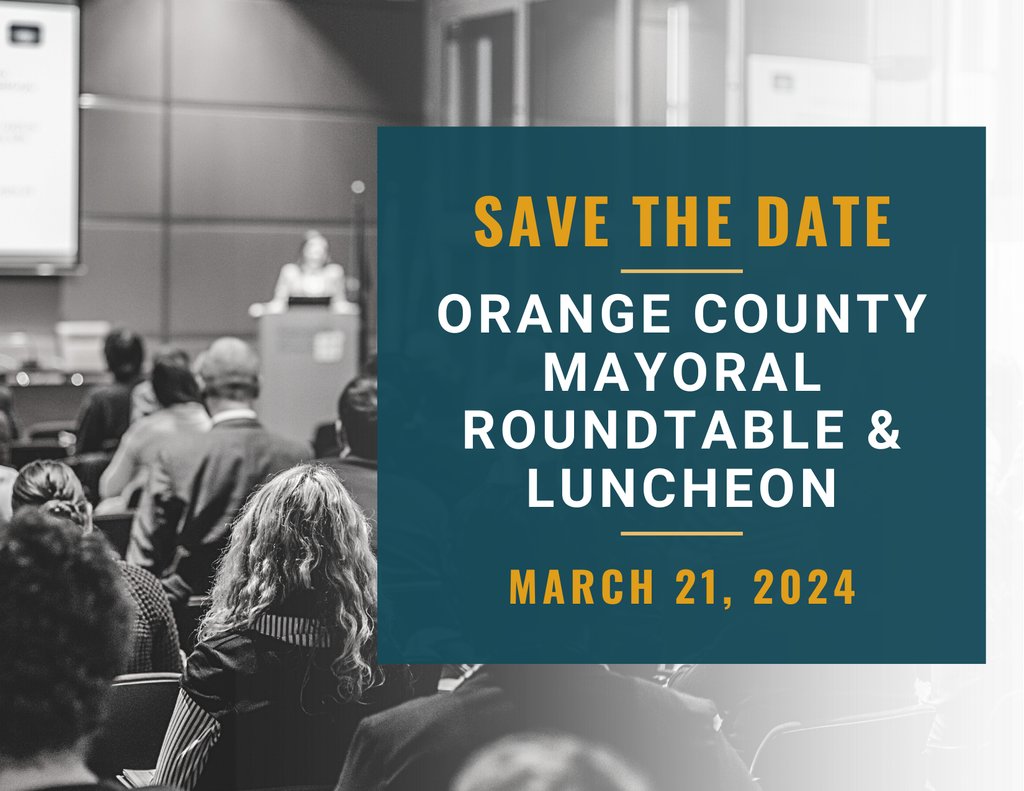 Save the date! Join ACC-OC on March 21st at the OC Mayoral Roundtable & Luncheon where we discuss the issues facing Orange County. Secure your spot today. #ACCOC #AssociationofCities #localcontrol #CA #policyadvocacy #orangecounty