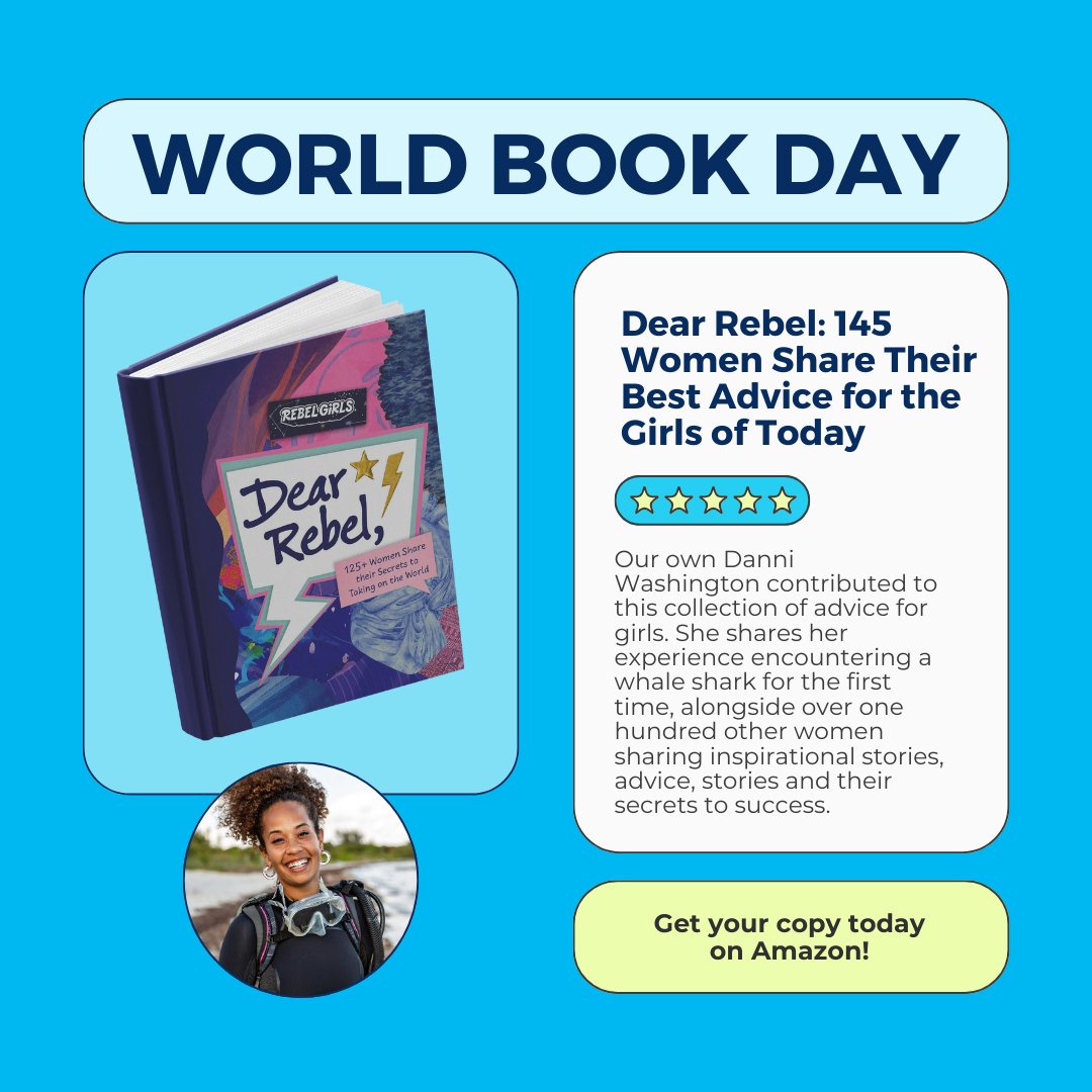 Happy World Book Day! 📚 Danni recently wrote a short piece for Dear Rebel: 145 Women Share Their Best Advice for the Girls of Today. She shares her experience encountering a whale shark for the first time. It's available on Amazon so go grab your own copy!