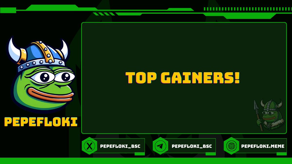 PepeFloki_BSC's tweet photo. #PepeFloki is Top #Gainers at #CoinMarketCap!

https://t.co/T4QmtjFCtg

#bnb #bsc #top #pepe #meme #bullrun #floki #MEMECOIN https://t.co/cKua4x4O3w
