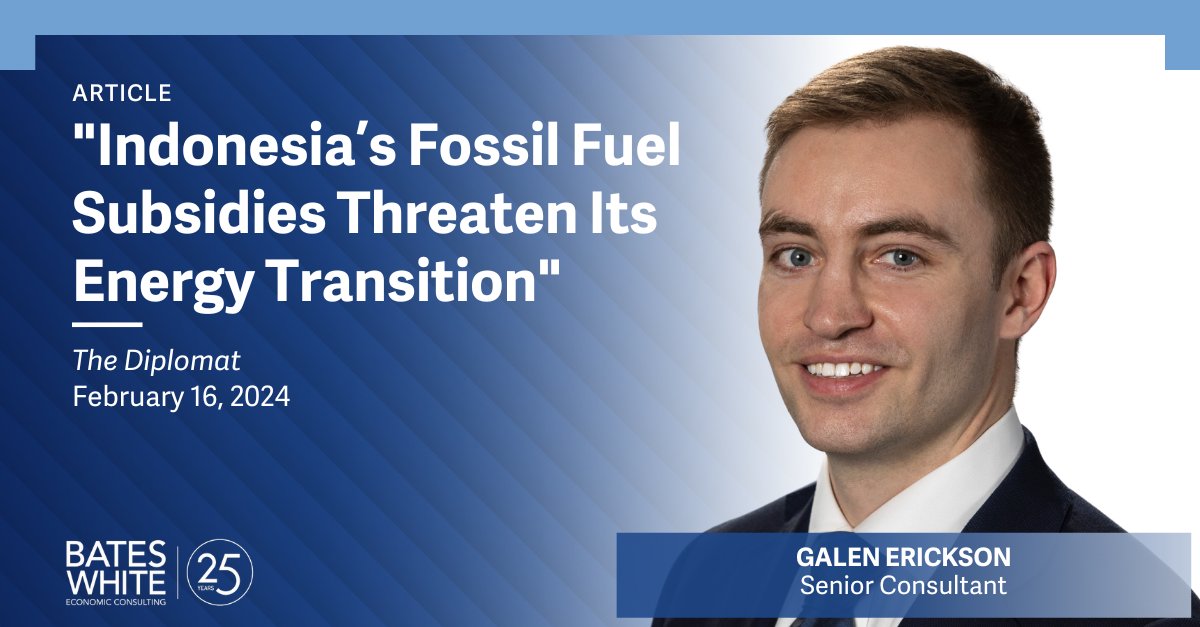 Senior Consultant Galen Erickson’s article, “Indonesia’s Fossil Fuel Subsidies Threaten Its Energy Transition,” was recently published in @Diplomat_APAC. Learn more and read the article: ow.ly/jUKe50QL15u #beyondexpertsbetterexperience #energy