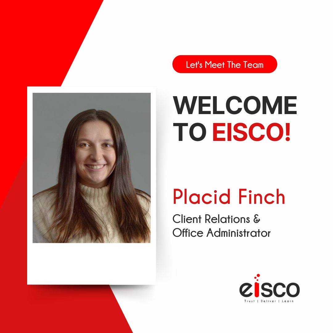 Thrilled to welcome Placid Finch to the #Eisco team as our Client Relations &amp; Office Administrator! 🌟 Her blend of leadership, teamwork, and efficiency from her days as an Equestrian Team Captain and Graduate Assistant makes her the perfect fit. Welcome to Eisco! 👏