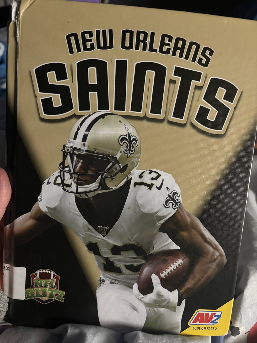 _livernonions's tweet photo. My kid brought this home yesterday from the school library 🥹 @Cantguardmike the legend lives on!
🫶🏻🖤⚜️ #whodatforever https://t.co/Mh3w90neZt