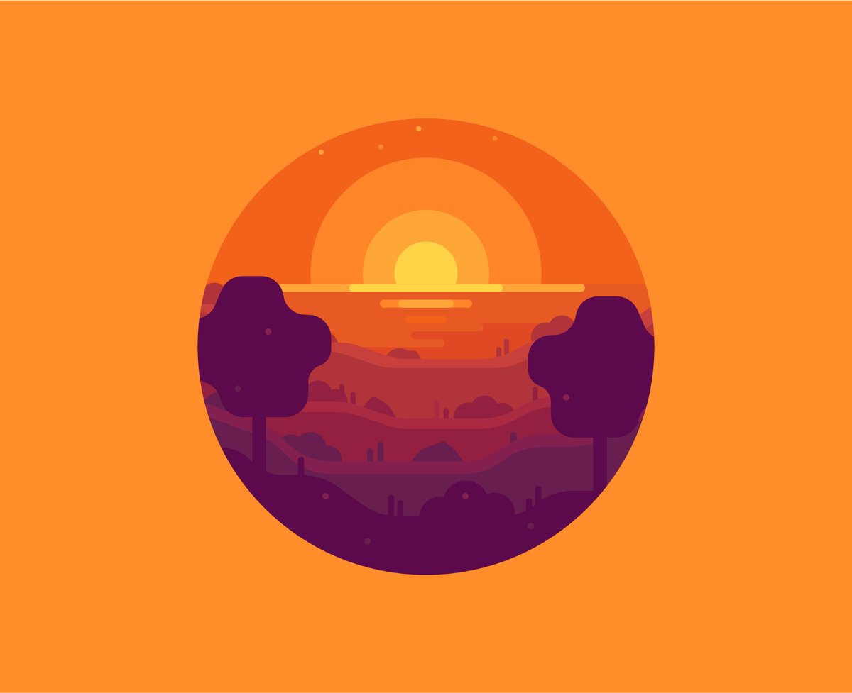 Sunset over ocean landscape icon

Day 12🌅

#madeinaffinity #landscape #daily #dailyart #landscapeillustration #illustration #vectorillustrationart #vectoricon #scene #affinitydesigner #icon #natureillustration #adobeillustrator #vectorgraphics #sunsetillustration #oceansunset