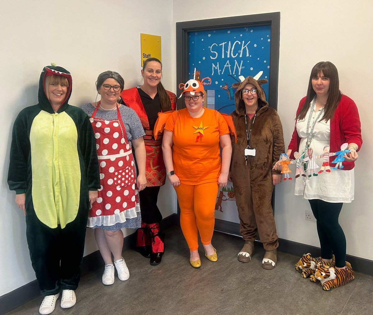 Some of our fabulous Support for Learning Assistants embracing our #JuliaDonaldson theme for #WorldBookDay @GrangemouthHS