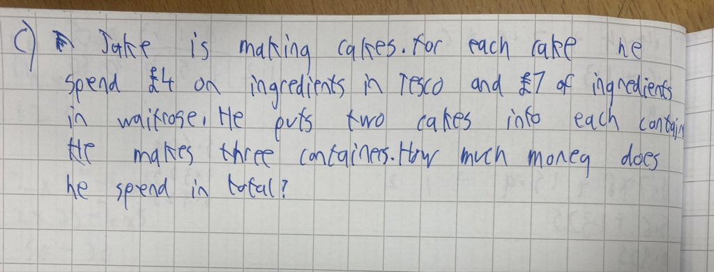 jaime_maths's tweet photo. Students found making their own scenarios for the single-lined calculations quite tricky! One student was very true to real life with his supermarket pricing… https://t.co/khNa1698Ud