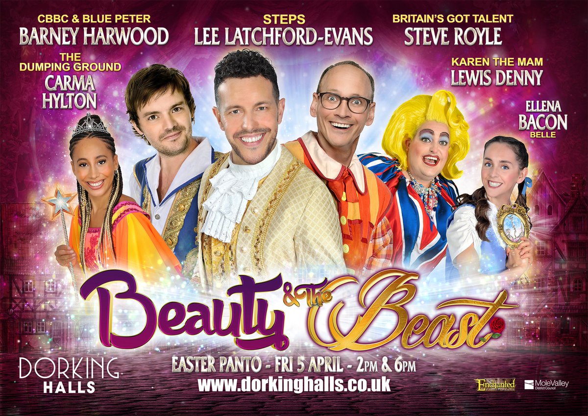 EXCITING ANNOUNCEMENT: Lee Latchford-Evans from @OfficialSteps will star as the Prince in our Easter panto, Beauty & The Beast! With a star-studded cast, impressive music, energetic dancing, jokes galore and heaps of audience participation, don't miss it. dorkinghalls.co.uk/event-detail/?…