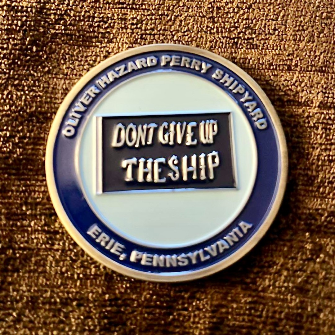 PerryShipyard's tweet photo. Thanks to our supporters for sharing photos of their challenge coins! 👏 Send us a photo of your coin for a chance to be featured. If you haven’t already, donate $100 or more to help secure the #USSHalyburton and receive your own challenge coin. Donate: https://t.co/YCj8t7szR2 https://t.co/5ZR9nzk66A