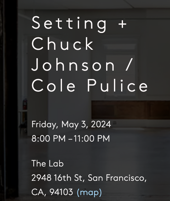 Just announced: @colepulice and I premiere our duo at @TheLabSF May 3! And ICYMI The Lab's spring season is absolute 🔥