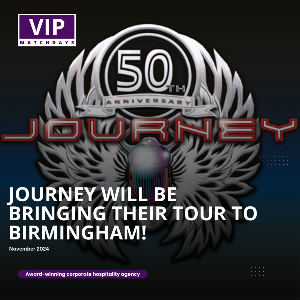Legendary American rock band JOURNEY will be bringing their 50th Anniversary Freedom Tour to Birmingham!

Hospitality tickets on sale here: vipmatchdays.com/journey-plus-s…

#Journey #freedomtour2024