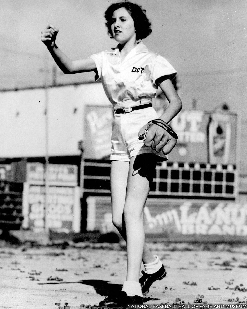 baseballhall's tweet photo. Thanks to Dottie Collins and other AAGPBL stars, Diamond Dreams came true at the Baseball Hall of Fame. The exhibit brought to life the story of women in baseball and inspired the hit film A League of Their Own. #WomensHistoryMonth

Read more: https://t.co/1djos5Eylw https://t.co/SUhNqBrUrU