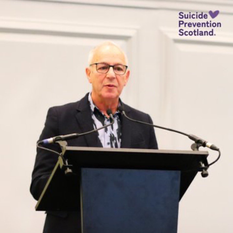 Honoured to give the Word of Thanks to Prof Steve Platt on his speech to @SuicidePrevScot Conference. He retires after 40 years research done with passion, clarity, collaboration, humour and kindness, but we’ll always ask “What would Steve say?”. #SuicidePreventionScotland