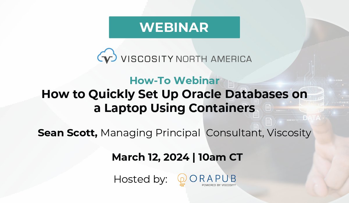 OraPubInc's tweet image. Exclusive How-To webinar for @OraPubInc Paid Members! 
March 12 | 10 AM CT 
"How to Quickly Set up #OracleDatabases on a Laptop Using Containers," by #ACED @oraclesean
Upgrade your membership for continuous learning: bit.ly/3UN6HbA
#VNA #OraPub #docker