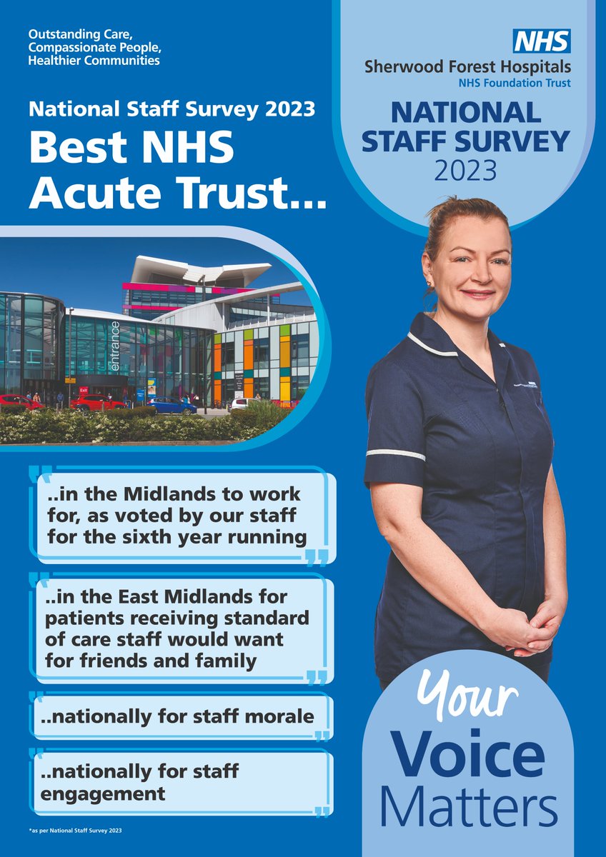 🎉It’s official - Sherwood Forest Hospitals has retained its crown as the best NHS acute trust to work for anywhere in the Midlands for an incredible SIXTH year running!