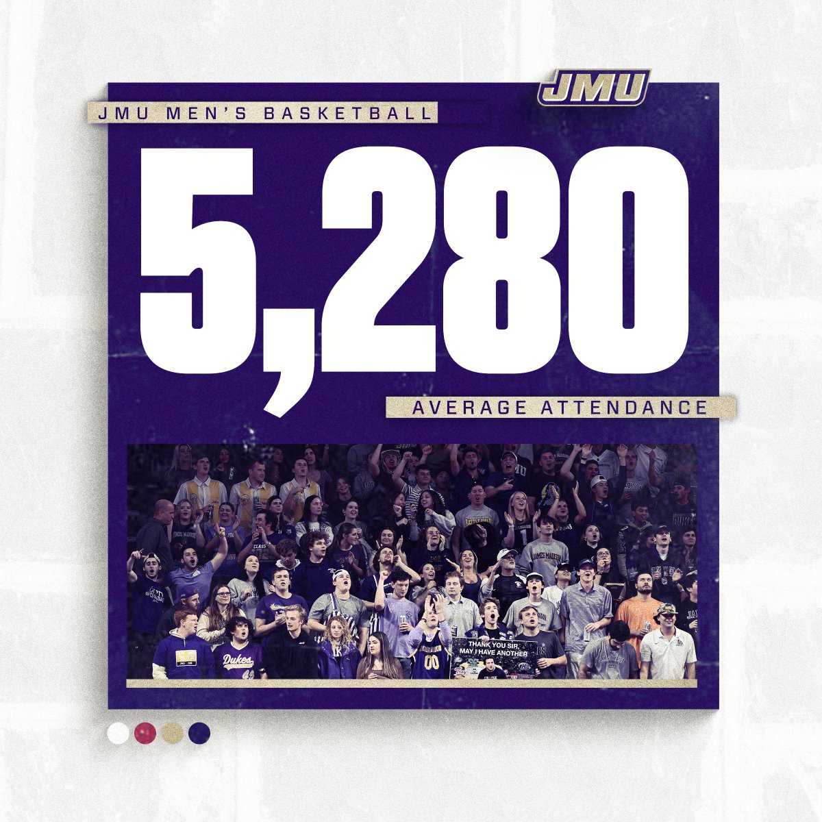‼️ JMU Nation ‼️

Thank you for your support this season at the Atlantic Union Bank Center!  We averaged 5,280 fans at home, which is the most since 1994-95. 

Make your plans now to join us at the Atlantic Union Bank Center in 2024-25 ⤵️
ℹ️ | bit.ly/4bINgXy

#GoDukes