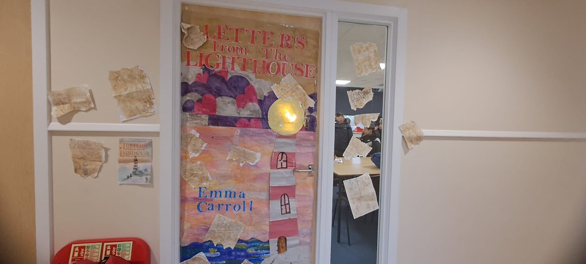 tiffany_ebrey's tweet photo. @emcarrollauthor Katherine’s Year 7 tutor group won their “decorate a door for WBD” competition today with their Letters From The Lighthouse door. :) https://t.co/NorWwkwoJ3