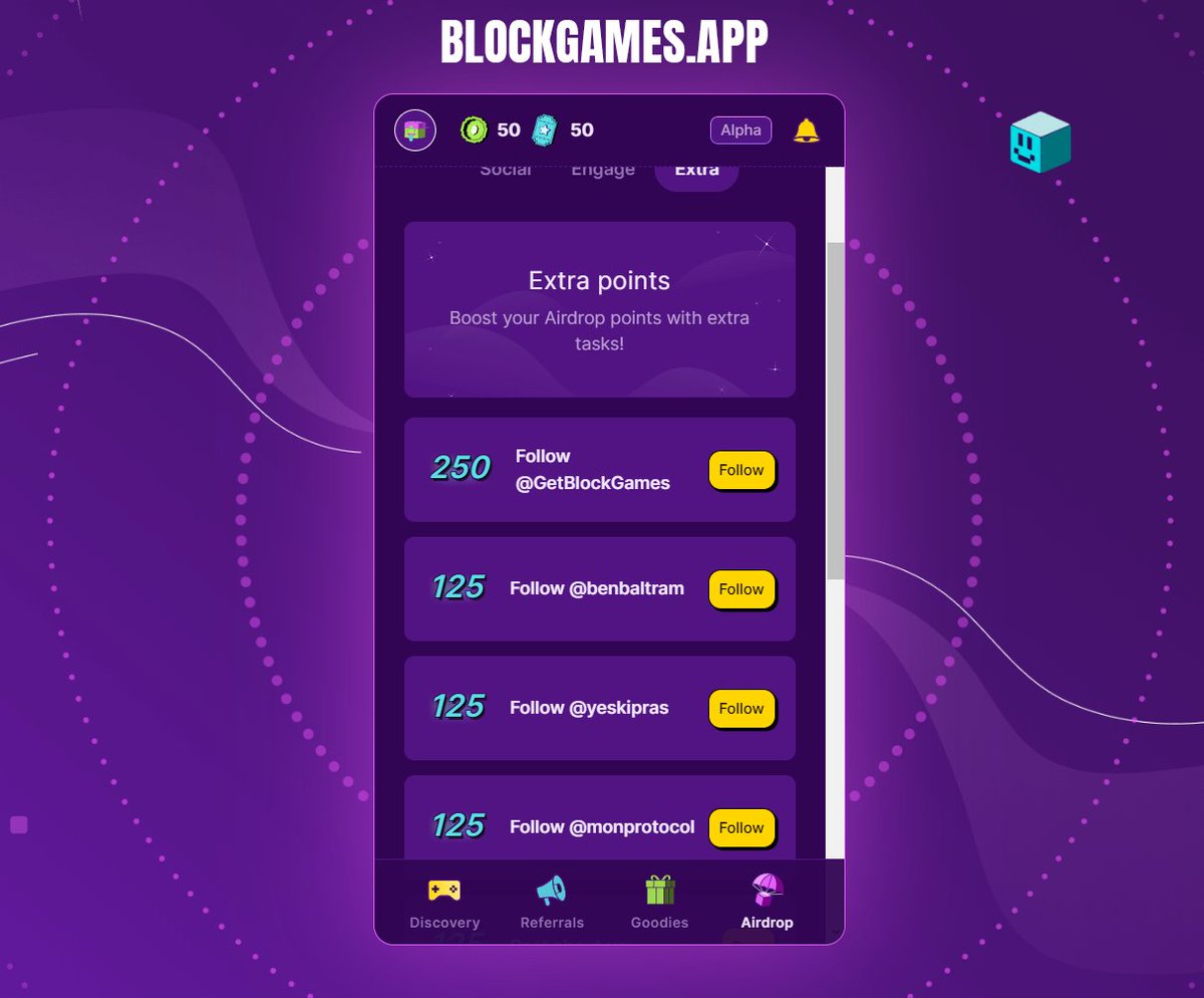 NEW $BLOCK TOKEN FARMING
while we wait anyway  👩‍🌾

How to farm? 

1. Go to <a href="/GetBlockGames/">BlockGames</a> app
website. You can take link
from screenshot bellow. 👇
2. Use code ref code: Axelroode
3. Complete all X quests you see.