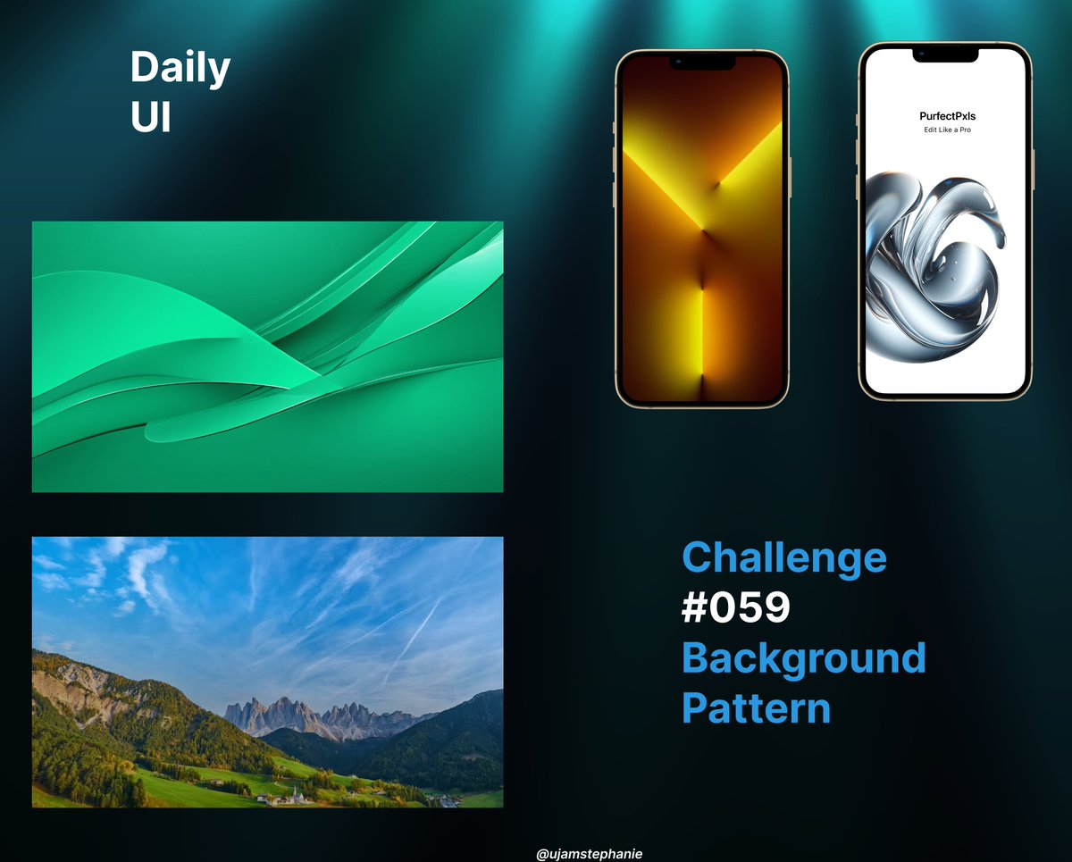 ujam_stephanie's tweet image. Daily UI Day 059 ➡ Background Pattern

What is background in graphic design?
Backgrounds are graphic design components that add ambiance to a photograph or picture to produce beautiful images or posts with unique backdrops.
#dailyui #backgroundpattern #dailyuichallenge
#day059