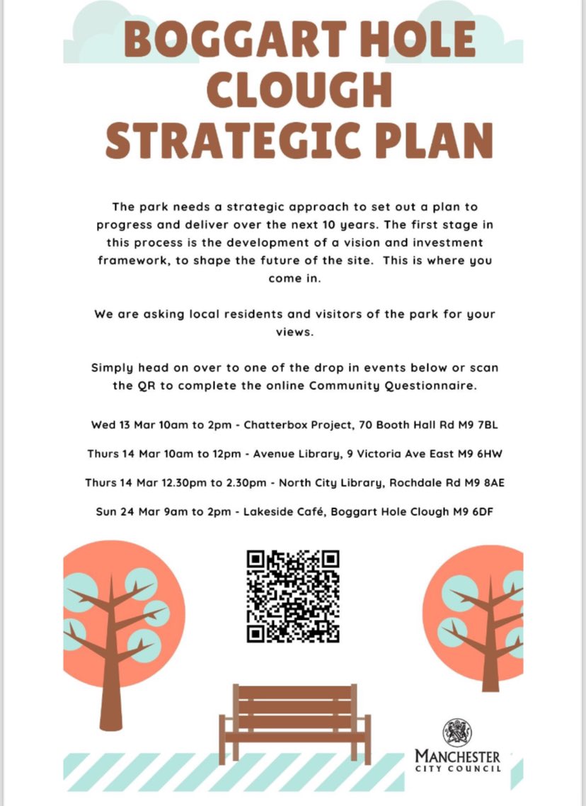 Have your say about the future development of the Clough! If you can’t make it to any of the drop in events use the link below or scan the QR. jsjvlcrqs0n.typeform.com/to/O6qtSSb7