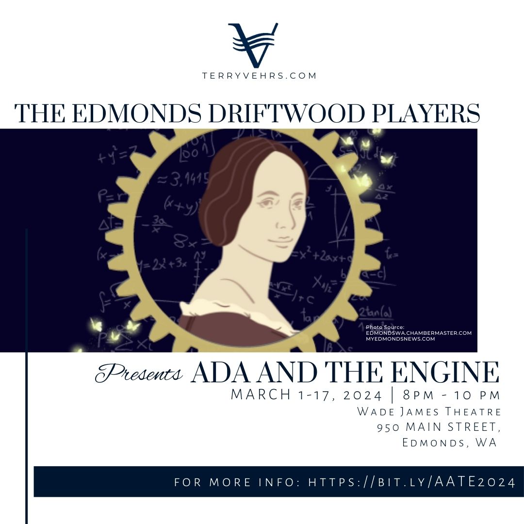 Experience the magic of 'Ada and the Engine' presented by the Edmonds Driftwood Players! 🎭 Join us for a captivating performance that will transport you to another time and place.

For more info, visit bit.ly/AATE2024

#AdaandEngine #Edmonds #TerryExploresEdmonds