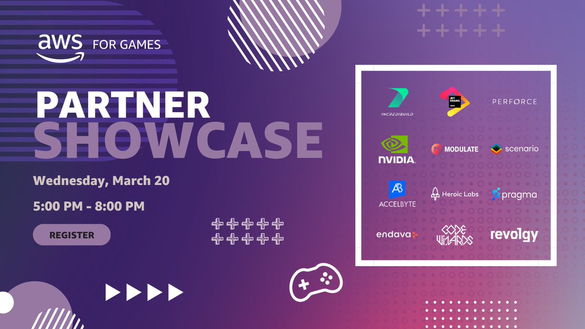 Calling all game devs! Don't miss the AWS for Games Partner Showcase 🤝 3/20 in SF! Hear from our partners on 🔥 hot topics like generative AI and cloud game development. Networking & cocktails too! Register ASAP! 👉 go.aws/3Ixg3Rq #GDC2024 #gamedev