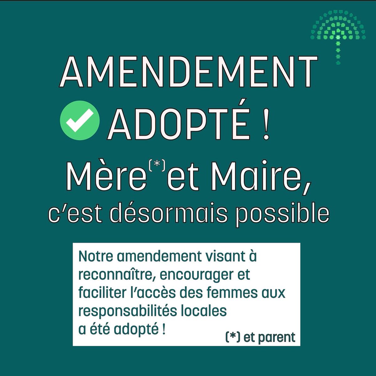 ecologistesenat's tweet image. Le vide législatif soulevé par @L_Moncondhuy, maire de Poitiers va être comblé ! 

Comme les salarié.es, les maires pourront désormais bénéficier d'une indemnité compensatrice pour prendre leur congé maternité, d'accueil ou d'adoption.

#DirectSenat