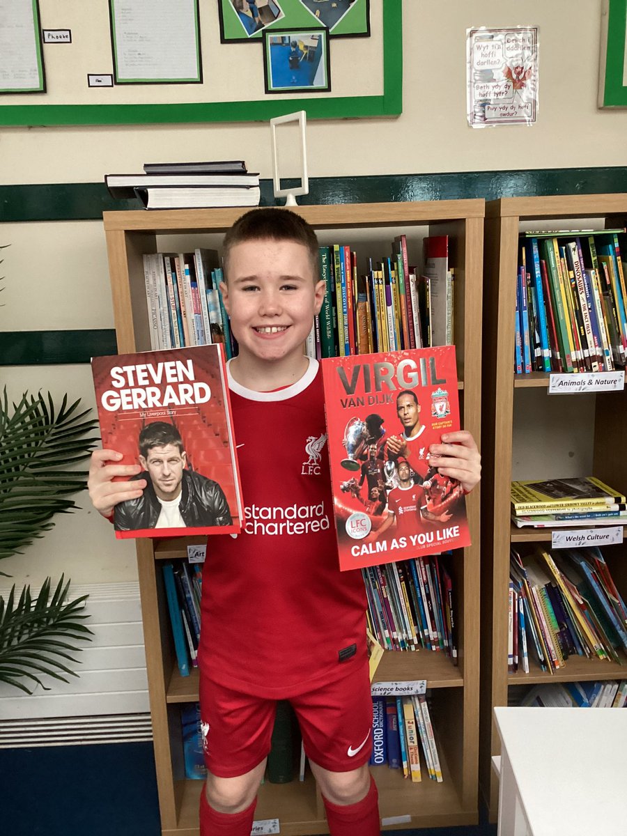 “I love reading books about Liverpool I am a big fan! I have so many Liverpool books, my favourite is about Steven Gerrard and I have his signature in this one. They tell me lots of facts and about the history of Liverpool Football Club” #WorldBookDay2024 <a href="/Blackwood_PS/">Blackwood Primary</a>