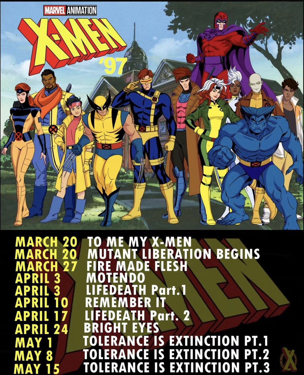 2woPsInAPod's tweet image. 1st Season Episode Guide! #2Ps #XMen97