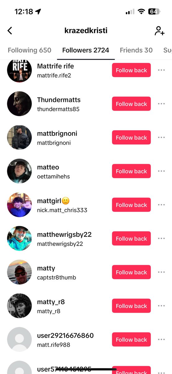 koolkristi's tweet photo. Let’s play a game called how many fake @mattrife pages follow me on tik tok https://t.co/KwyhzwJ0YO