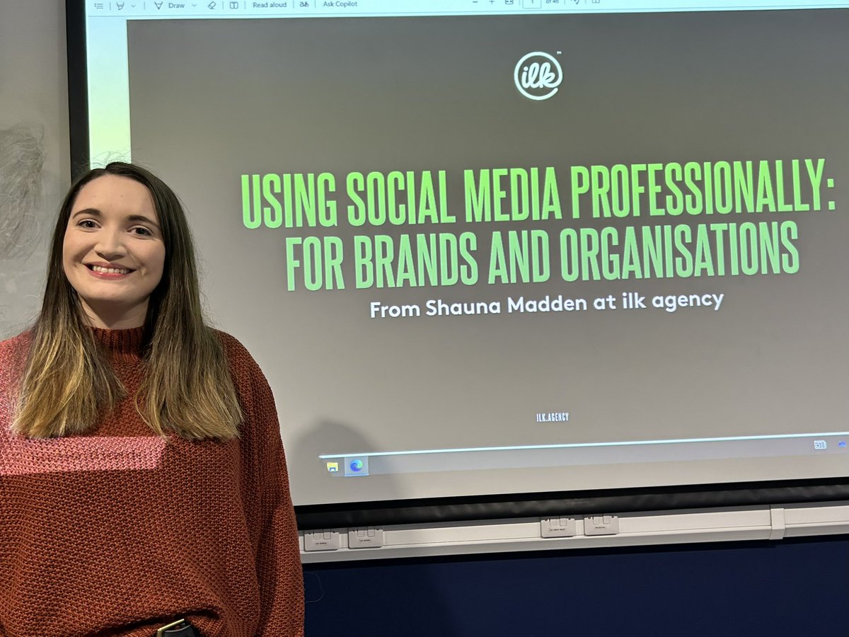 HudUniMedia's tweet photo. 🤩 Sooooo great to welcome Journalism graduate @Shauna_Madden back to our Influencers, Promotion and PR module, to talk about her @ilkagency work helping big brands to sparkle on social media. What a star! 🌟 ⭐️ 💫 https://t.co/nEDApXxjdr