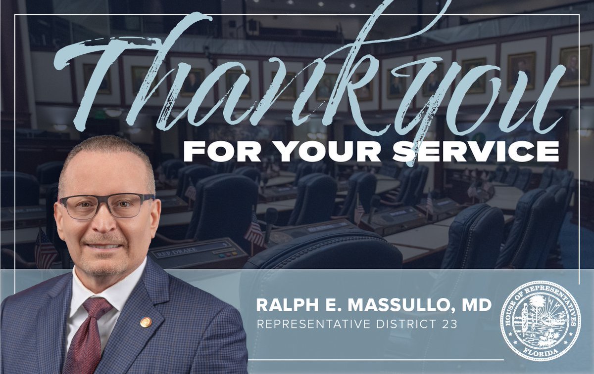 Aside from the brilliant work Ralph Massullo has done legislatively, his legacy is one of kindness, integrity, and compassion. Adriana and I deeply cherish his and Patty’s friendship. Thank you for your principled leadership, brother. May God bless you and your family.