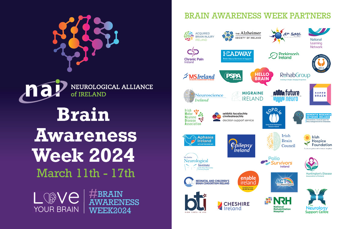 #brainawarenessweek2024 is support by over 35 partners, made up of patient organisations and research groups 🧠Keep an eye on their social pages this coming Brain Awareness Week (March 11th to 17th) and find out what they have going on #loveyourbrain