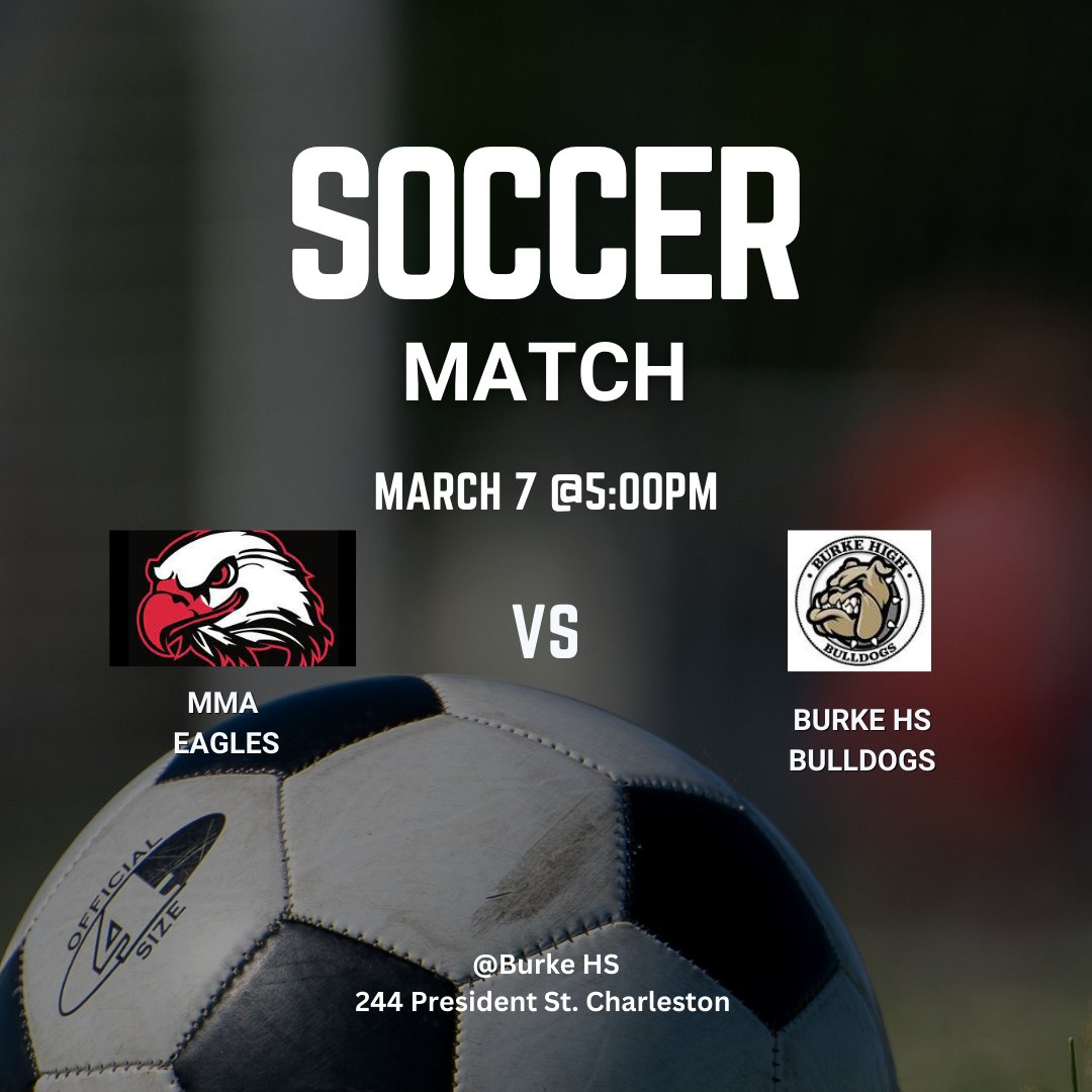 MilitaryMagnetE's tweet photo. Eagle Soccer tonight at 5pm against the Burke HS Bulldogs @Burke! Let's Go! #LeadCCSD #MMAUniverse #EaglePride #GoMMAEagles https://t.co/98eB3mELy3