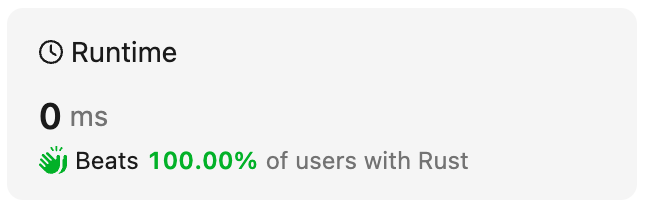 colinjwebb's tweet photo. Trying out #rust #rustlang for solving Leetcode questions 🚀🦀

Still not as easy as Python, but its fun seeing the results when submitting. https://t.co/iIP2OZ2ZCb