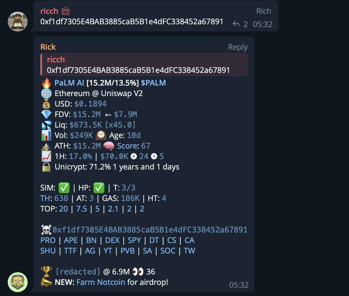 ArbitragingGain's tweet photo. $PALM
A coin that some of us have been holding for awhile now perfectly benefitting from the recent Crypto x Ai Surge
15M -> 100M+ and 6 figures + profit for a few of us https://t.co/jIAjQZkz3W