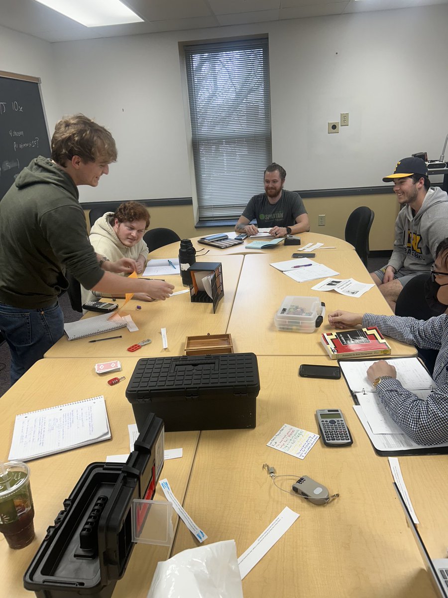 FCMathComputing's tweet photo. Students in Dr. Fonstad’s Probability Theory class had to put their knowledge to the test to complete an escape room review game today.  They claimed their prize (more review questions!) in 57 minutes. https://t.co/JPwUtTuZxe