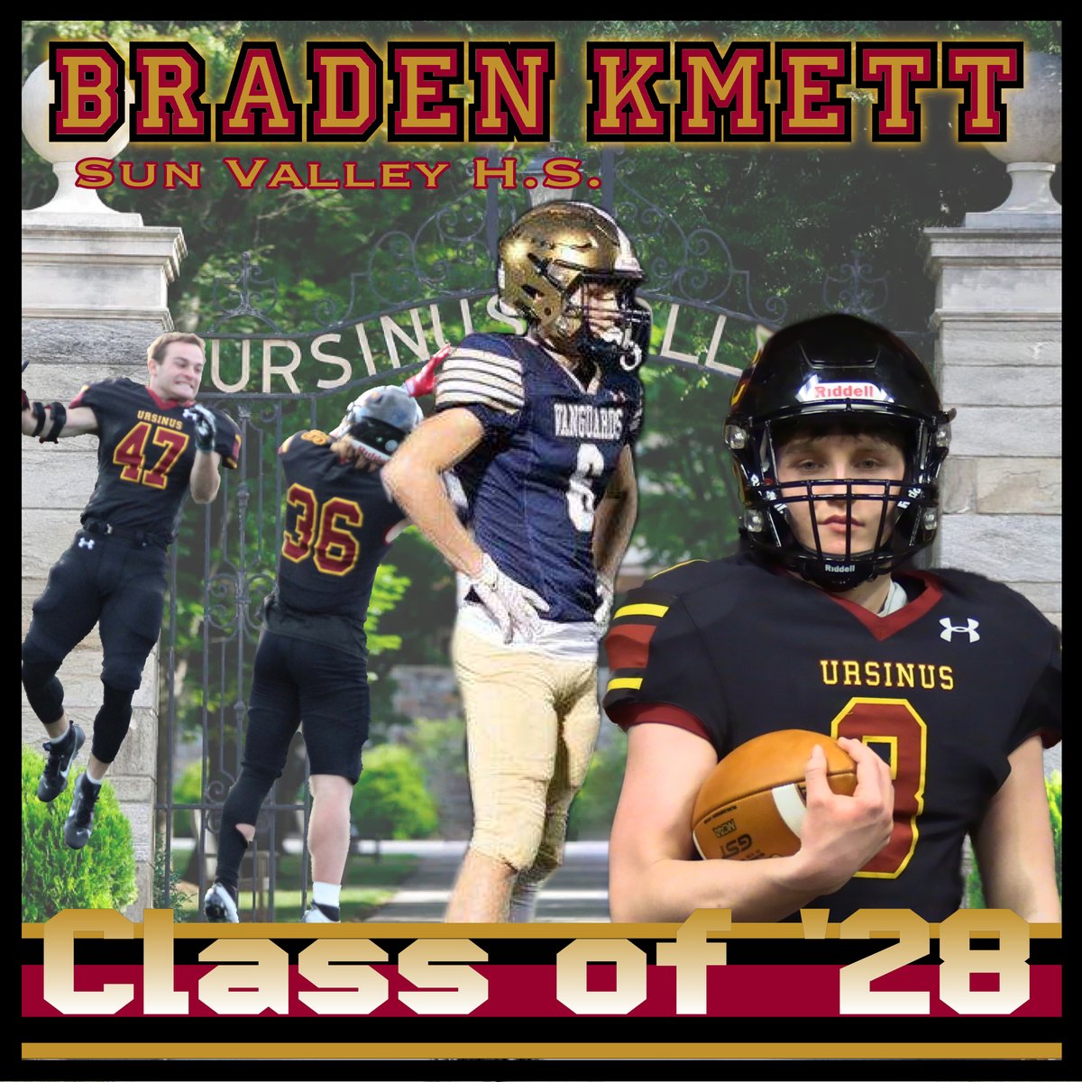 Welcome @BradenKmett of @SValleyFootball to the Ursinus Football Class of 2028! #WelcomeToTheBearsDen #UCFB131 hudl.com/athlete/o/1798…