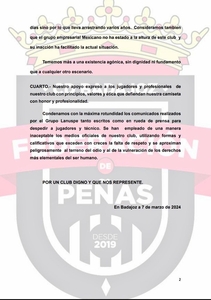 ⚪⚫🚨 𝐂𝐎𝐌𝐔𝐍𝐈𝐂𝐀𝐃𝐎 𝐎𝐅𝐈𝐂𝐈𝐀𝐋 🚨⚪⚫
𝘗𝘰𝘳 𝘶𝘯 𝘤𝘭𝘶𝘣 𝘥𝘪𝘨𝘯𝘰 𝘺 𝘲𝘶𝘦 𝘯𝘰𝘴 𝘳𝘦𝘱𝘳𝘦𝘴𝘦𝘯𝘵𝘦